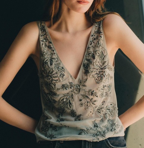 Zara grau organza tüll - grau,